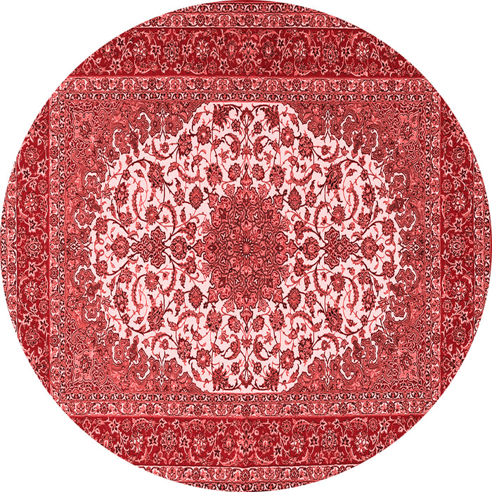 Machine Washable Medallion Red Traditional Rug, wshtr2741red