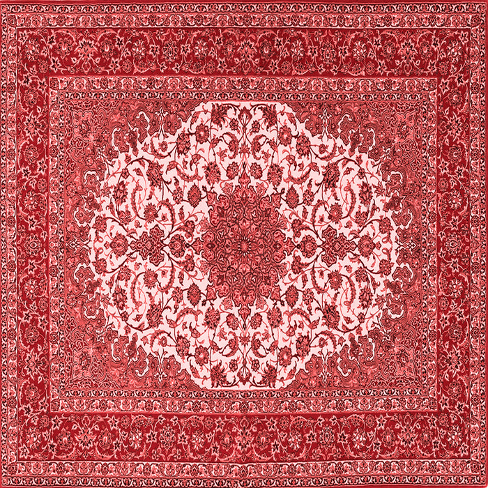 Machine Washable Medallion Red Traditional Rug, wshtr2741red