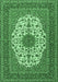 Machine Washable Medallion Emerald Green Traditional Area Rugs, wshtr2741emgrn