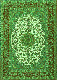 Medallion Green Traditional Rug, tr2741grn