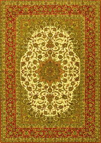 Medallion Yellow Traditional Rug, tr2741yw