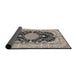 Sideview of Traditional Desert Sand Beige Medallion Rug, tr2742