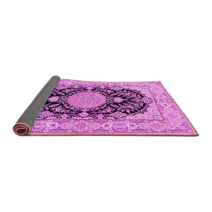 Sideview of Medallion Pink Traditional Rug, tr2742pnk