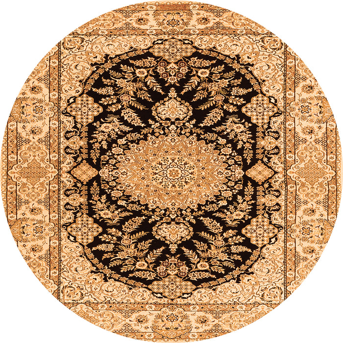 Square Medallion Orange Traditional Rug, tr2742org