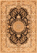 Medallion Orange Traditional Rug, tr2742org