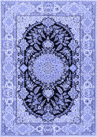 Medallion Blue Traditional Rug, tr2742blu