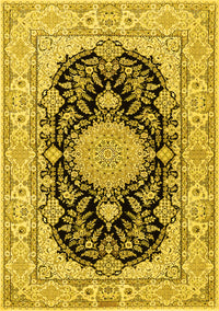 Medallion Yellow Traditional Rug, tr2742yw