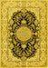 Medallion Yellow Traditional Rug, tr2742yw