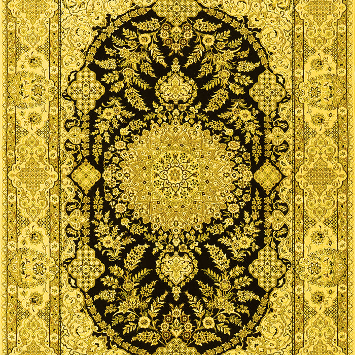 Medallion Yellow Traditional Rug, tr2742yw
