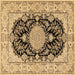 Square Medallion Brown Traditional Rug, tr2742brn