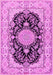 Machine Washable Medallion Pink Traditional Rug, wshtr2742pnk