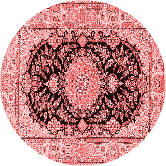 Machine Washable Medallion Red Traditional Rug, wshtr2742red
