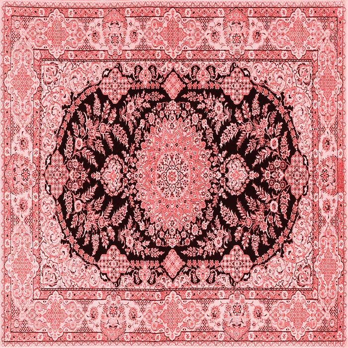 Machine Washable Medallion Red Traditional Rug, wshtr2742red