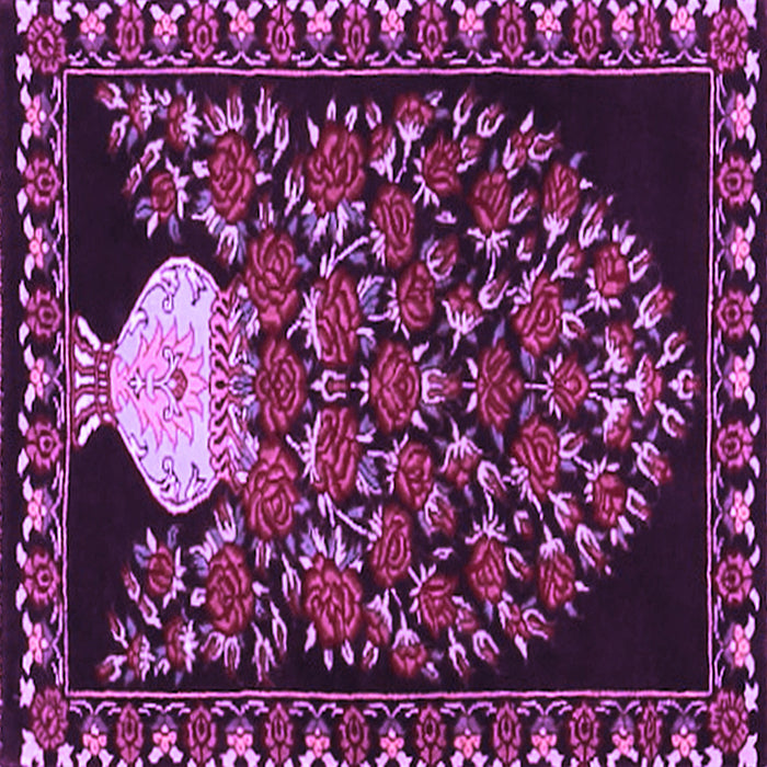 Square Machine Washable Persian Purple Traditional Area Rugs, wshtr2743pur