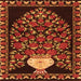 Round Machine Washable Persian Orange Traditional Area Rugs, wshtr2743org