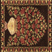 Square Machine Washable Persian Brown Traditional Rug, wshtr2743brn