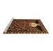 Sideview of Machine Washable Persian Brown Traditional Rug, wshtr2743brn