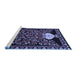 Sideview of Machine Washable Persian Blue Traditional Rug, wshtr2743blu