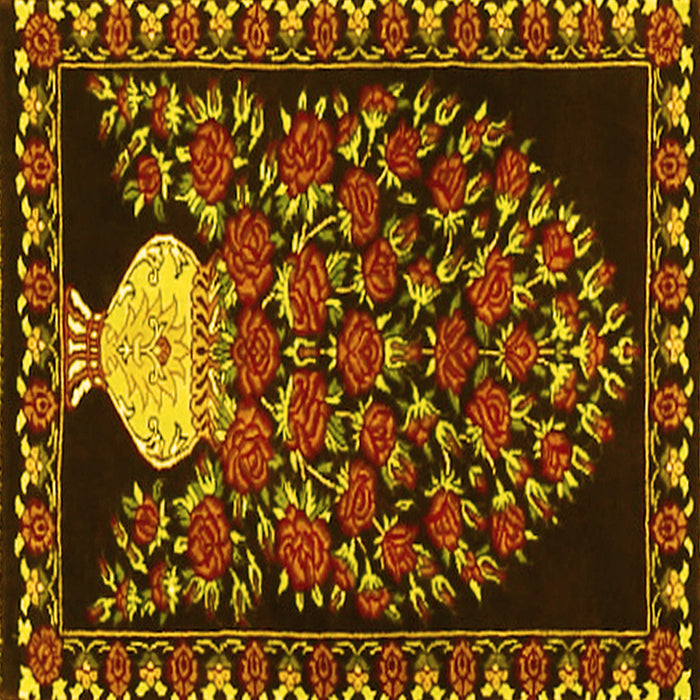 Square Persian Yellow Traditional Rug, tr2743yw
