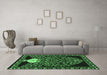 Machine Washable Persian Emerald Green Traditional Area Rugs in a Living Room,, wshtr2743emgrn