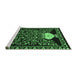 Sideview of Machine Washable Persian Emerald Green Traditional Area Rugs, wshtr2743emgrn