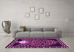 Machine Washable Persian Purple Traditional Area Rugs in a Living Room, wshtr2743pur