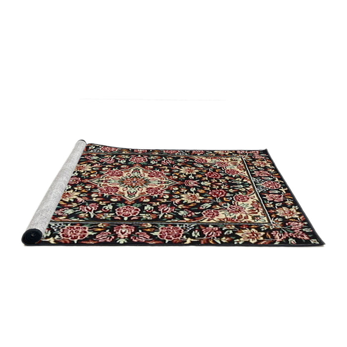 Sideview of Machine Washable Traditional Night Red Rug, wshtr2744