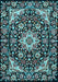 Medallion Light Blue Traditional Rug, tr2744lblu