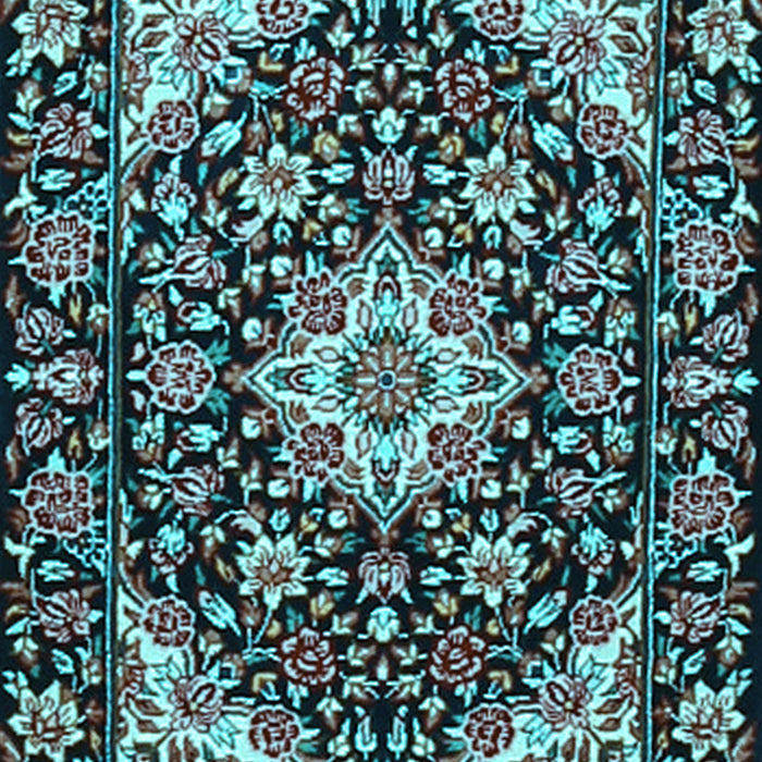Medallion Light Blue Traditional Rug, tr2744lblu