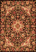 Serging Thickness of Machine Washable Medallion Orange Traditional Area Rugs, wshtr2744org