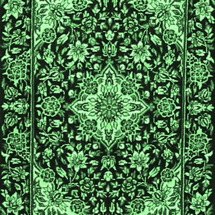 Medallion Emerald Green Traditional Rug, tr2744emgrn