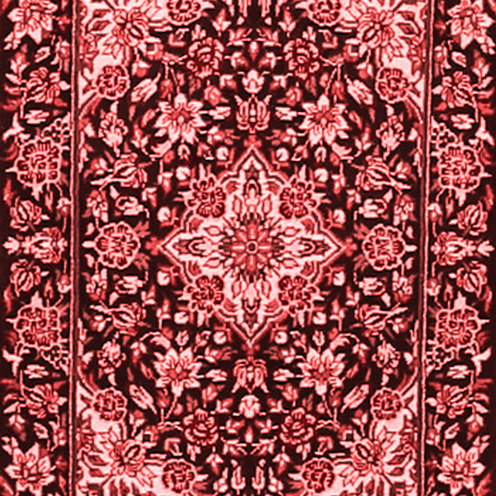 Machine Washable Medallion Red Traditional Rug, wshtr2744red