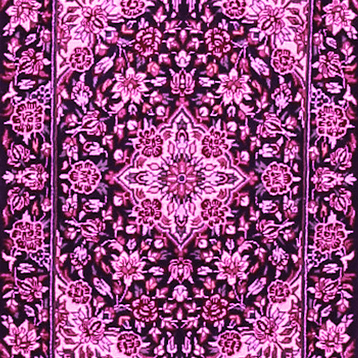 Machine Washable Medallion Pink Traditional Rug, wshtr2744pnk