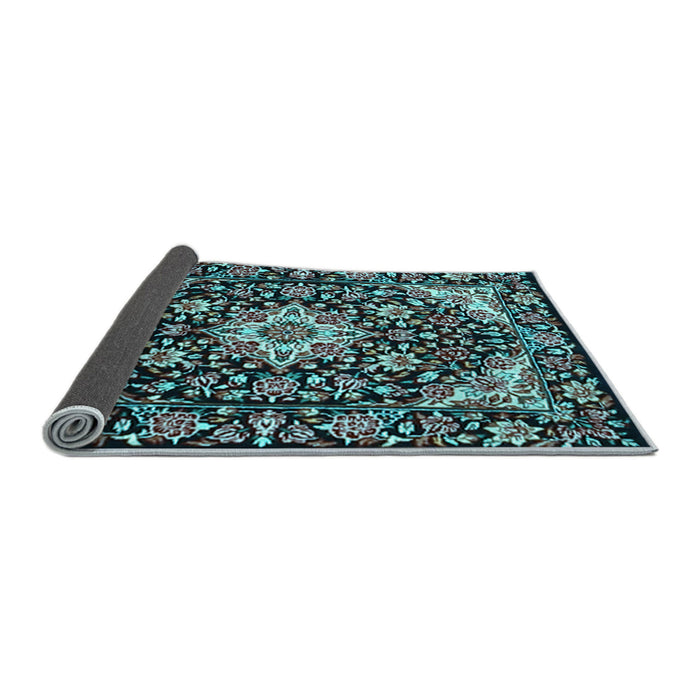 Sideview of Medallion Light Blue Traditional Rug, tr2744lblu
