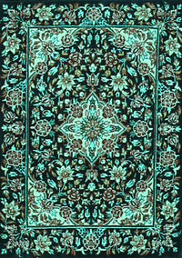 Medallion Turquoise Traditional Rug, tr2744turq