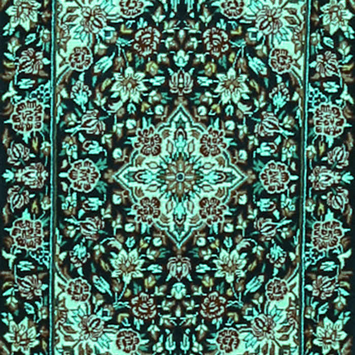 Medallion Turquoise Traditional Rug, tr2744turq
