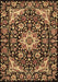 Machine Washable Medallion Brown Traditional Rug, wshtr2744brn