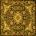 Square Medallion Yellow Traditional Rug, tr2744yw