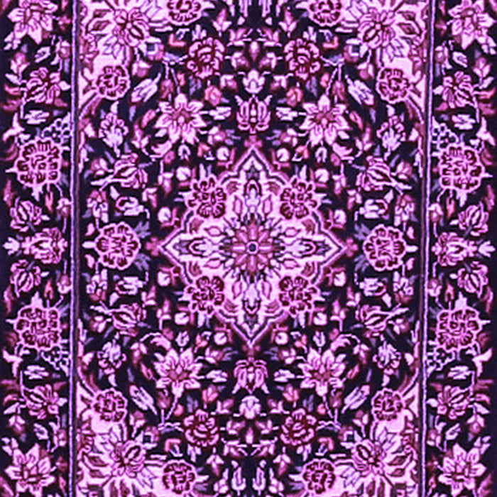 Machine Washable Medallion Purple Traditional Area Rugs, wshtr2744pur