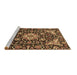 Sideview of Machine Washable Medallion Brown Traditional Rug, wshtr2744brn