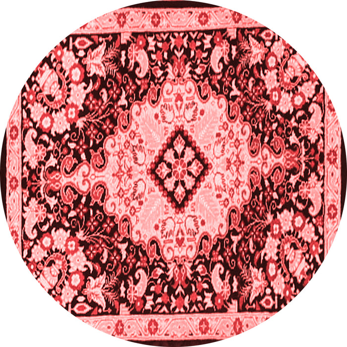 Machine Washable Medallion Red Traditional Rug, wshtr2745red