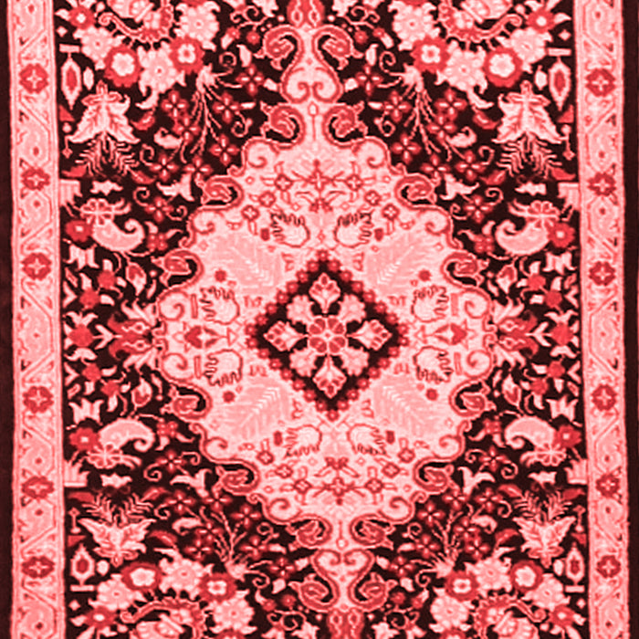 Machine Washable Medallion Red Traditional Rug, wshtr2745red