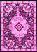 Machine Washable Medallion Pink Traditional Rug, wshtr2745pnk