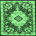 Square Medallion Emerald Green Traditional Rug, tr2745emgrn