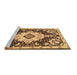 Sideview of Machine Washable Medallion Brown Traditional Rug, wshtr2745brn