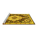 Sideview of Machine Washable Medallion Yellow Traditional Rug, wshtr2745yw