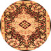 Square Medallion Orange Traditional Rug, tr2745org