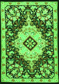 Medallion Green Traditional Rug, tr2745grn