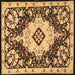 Square Medallion Brown Traditional Rug, tr2745brn