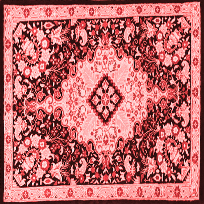 Machine Washable Medallion Red Traditional Rug, wshtr2745red